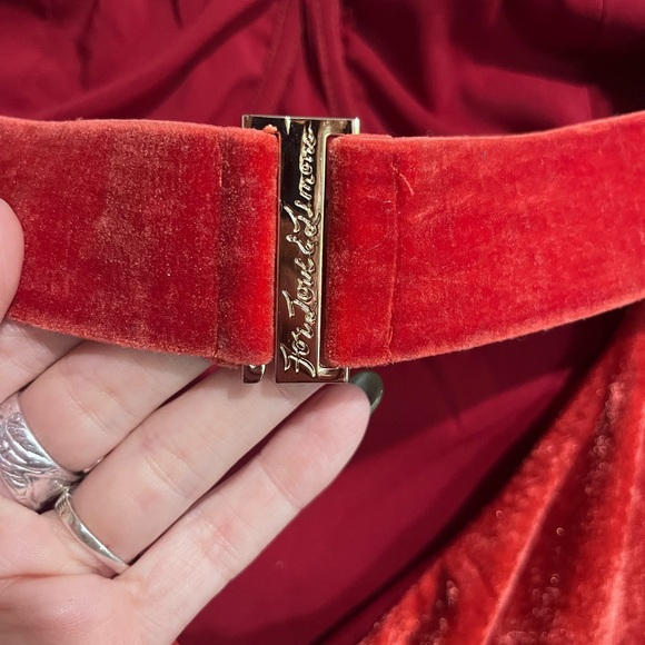 NWT For Love & Lemons Nadine Velvet Bustier Mini Dress in Rust - Picture 6 of 8